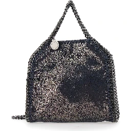 Falabella Tiny Tote Bag with Dark Ruthenium Chain and Blue Ecoleather