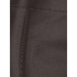 Crisma Brown Midi Skirt with Zip Closure at the Back in Leather for Women
