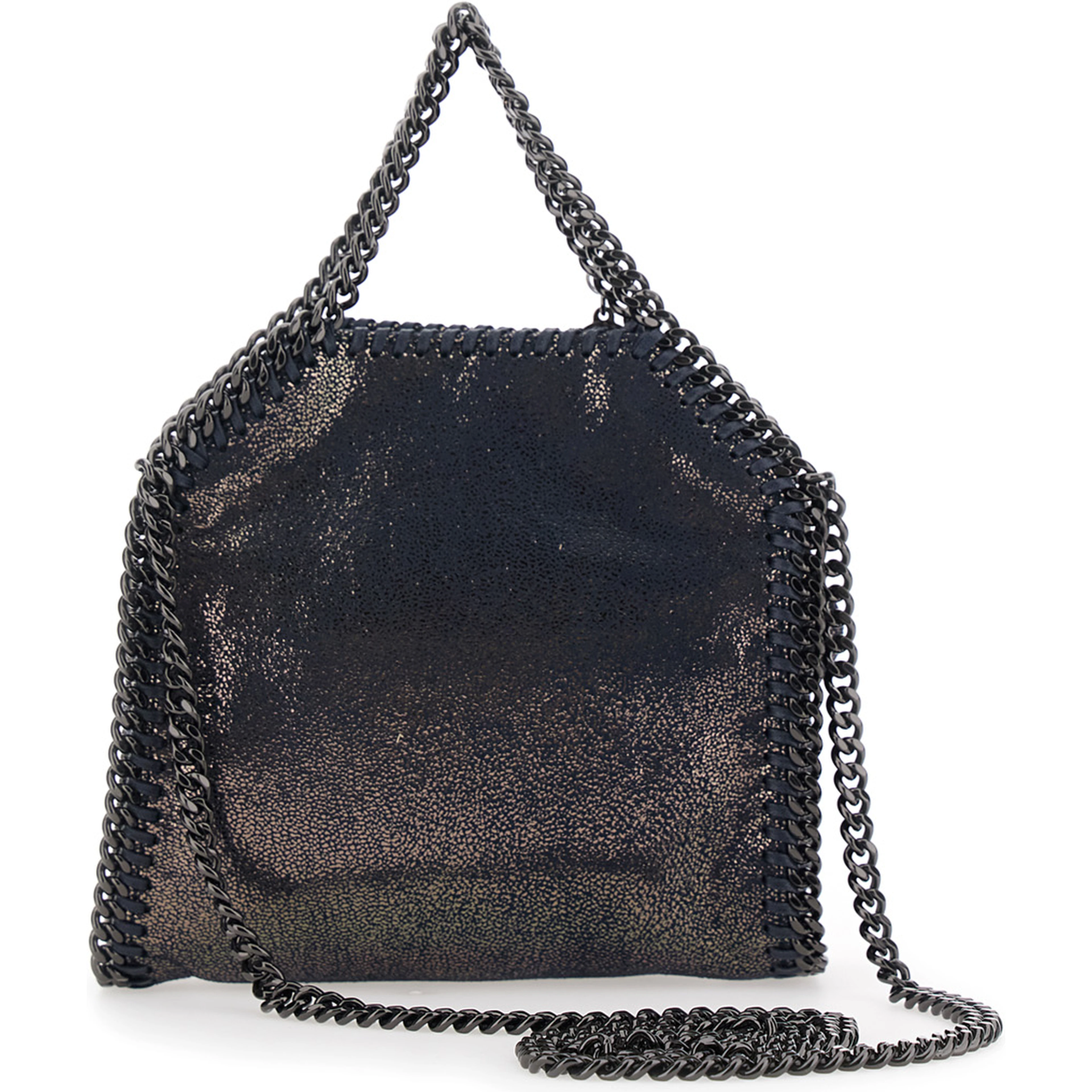 Falabella Tiny Tote Bag with Dark Ruthenium Chain and Blue Ecoleather