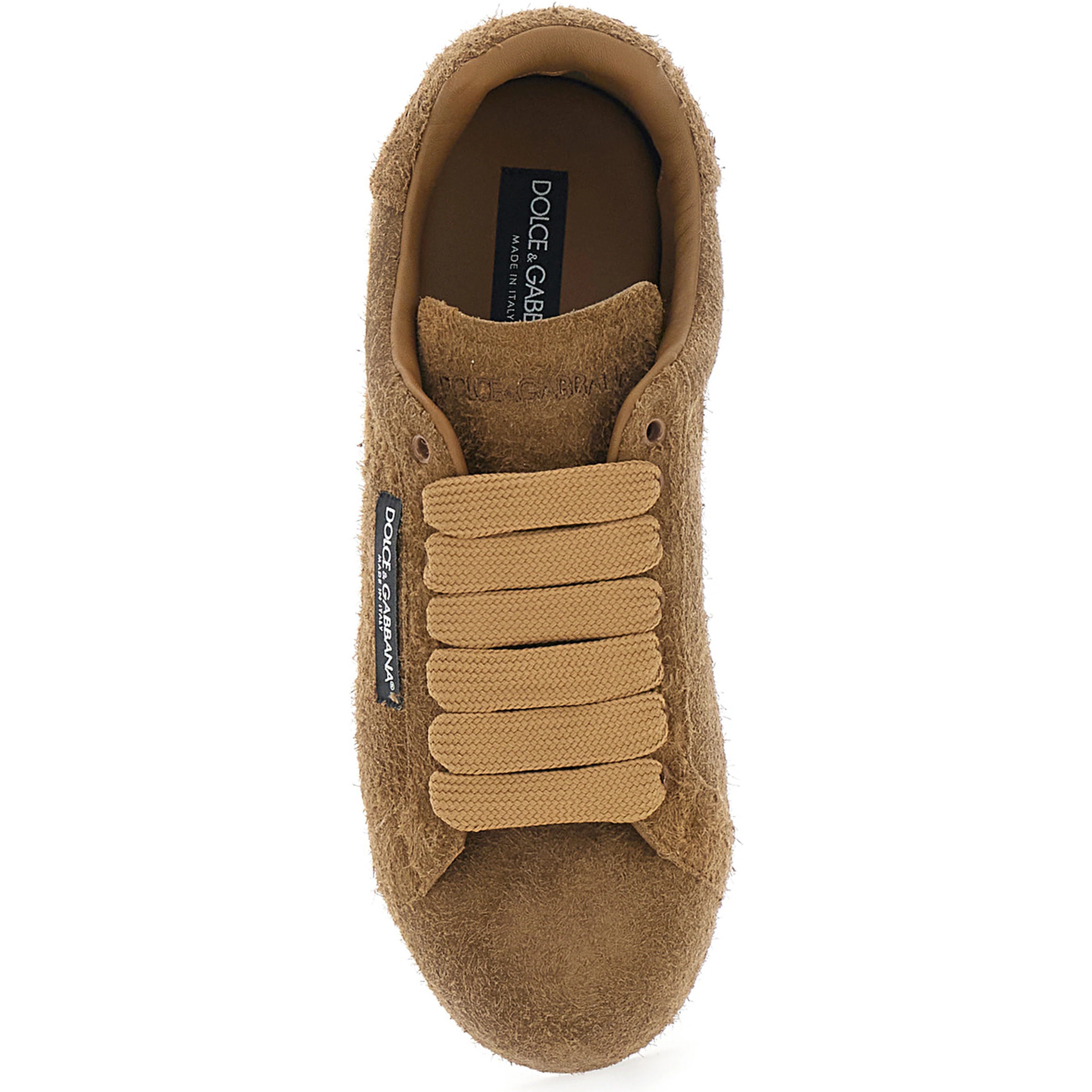 Portofino beige Sneakers with logo patch on the side and logo on the tongue in suede for men