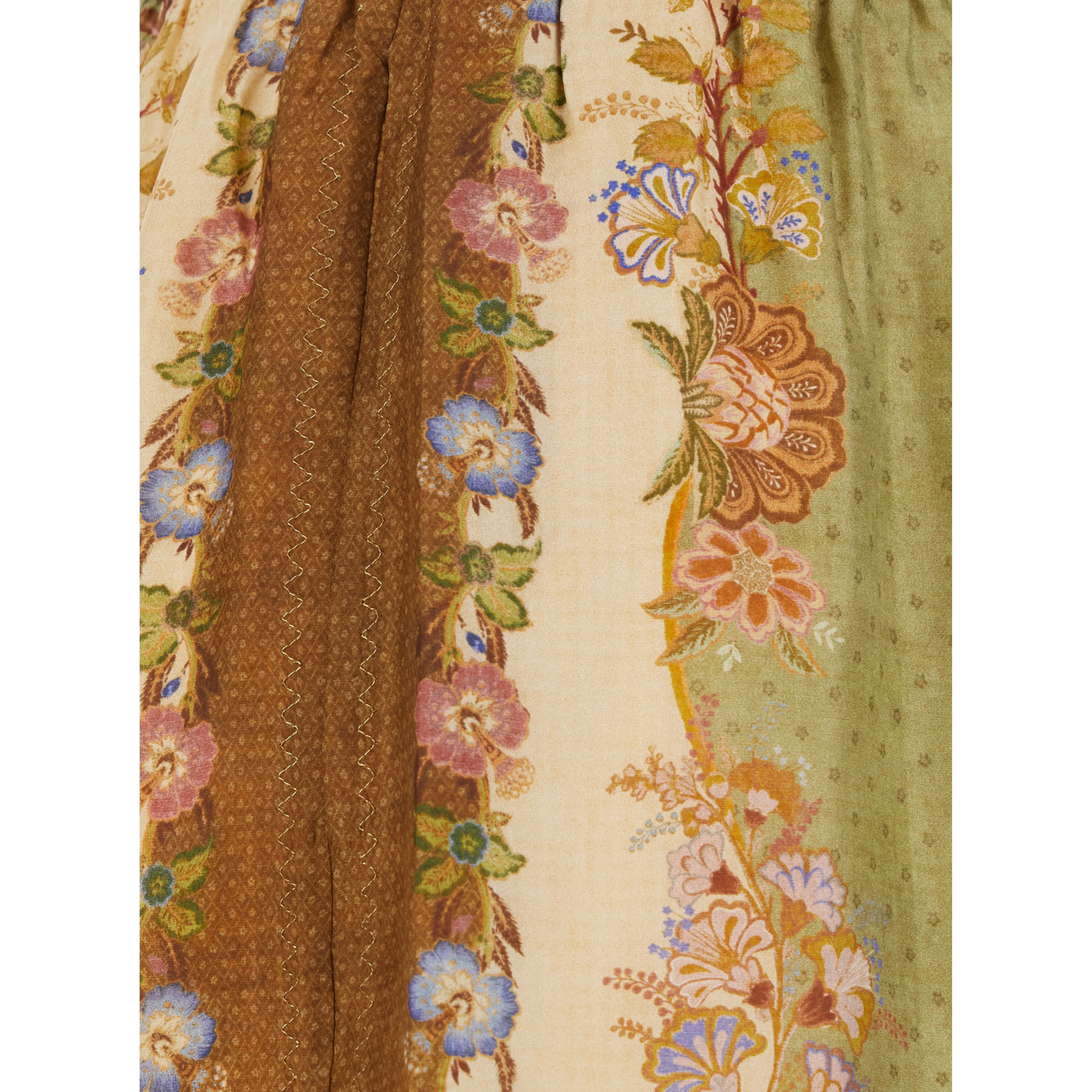Indra  Multicolor Pants with Elastic Drawstring Waist and All-Over Pattern in Silk for Women