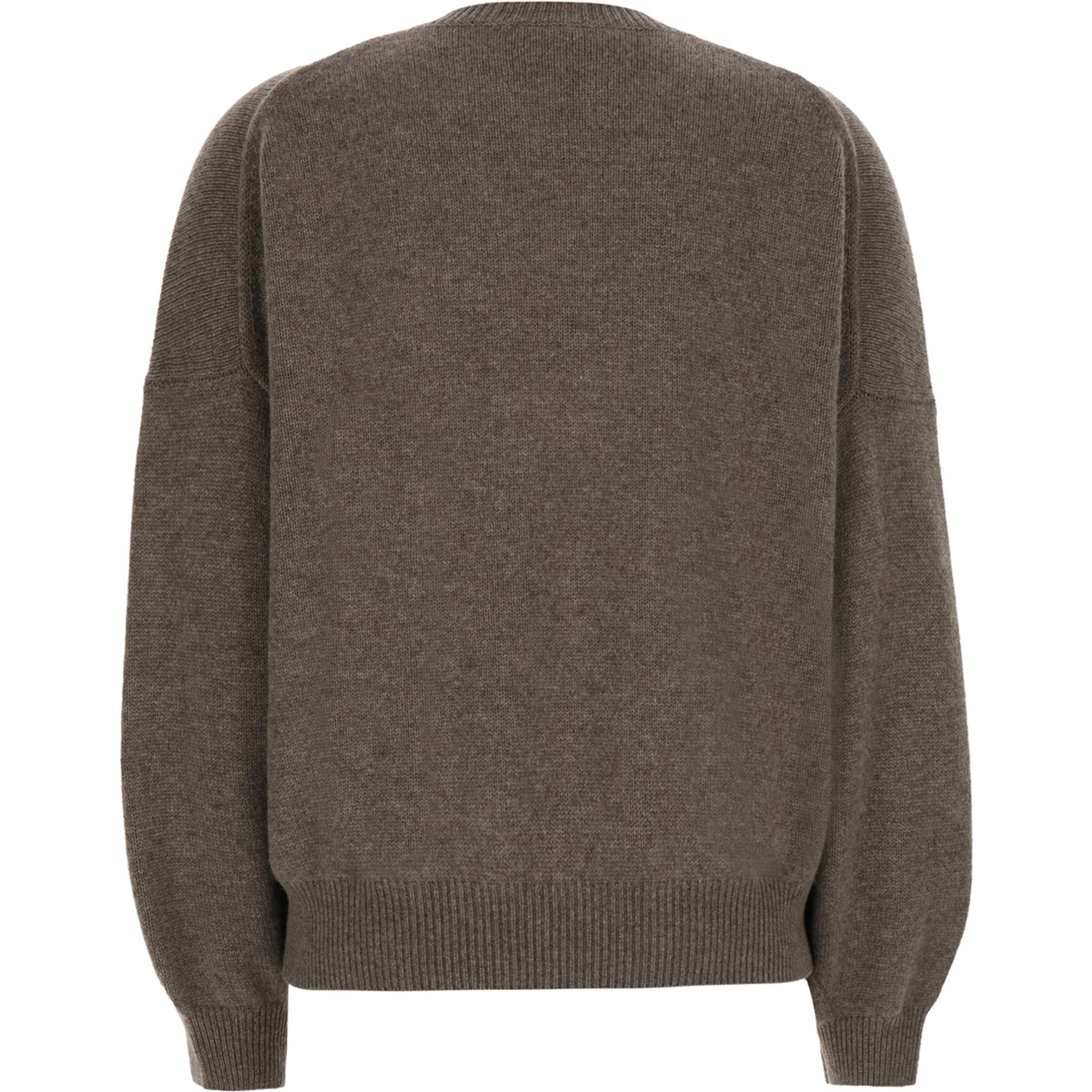 Veira brown Sweater with Dropped shoulders and ribbed details in cashmere women