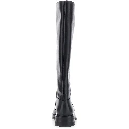MARENGO black Boots with slip-on design in leather for women