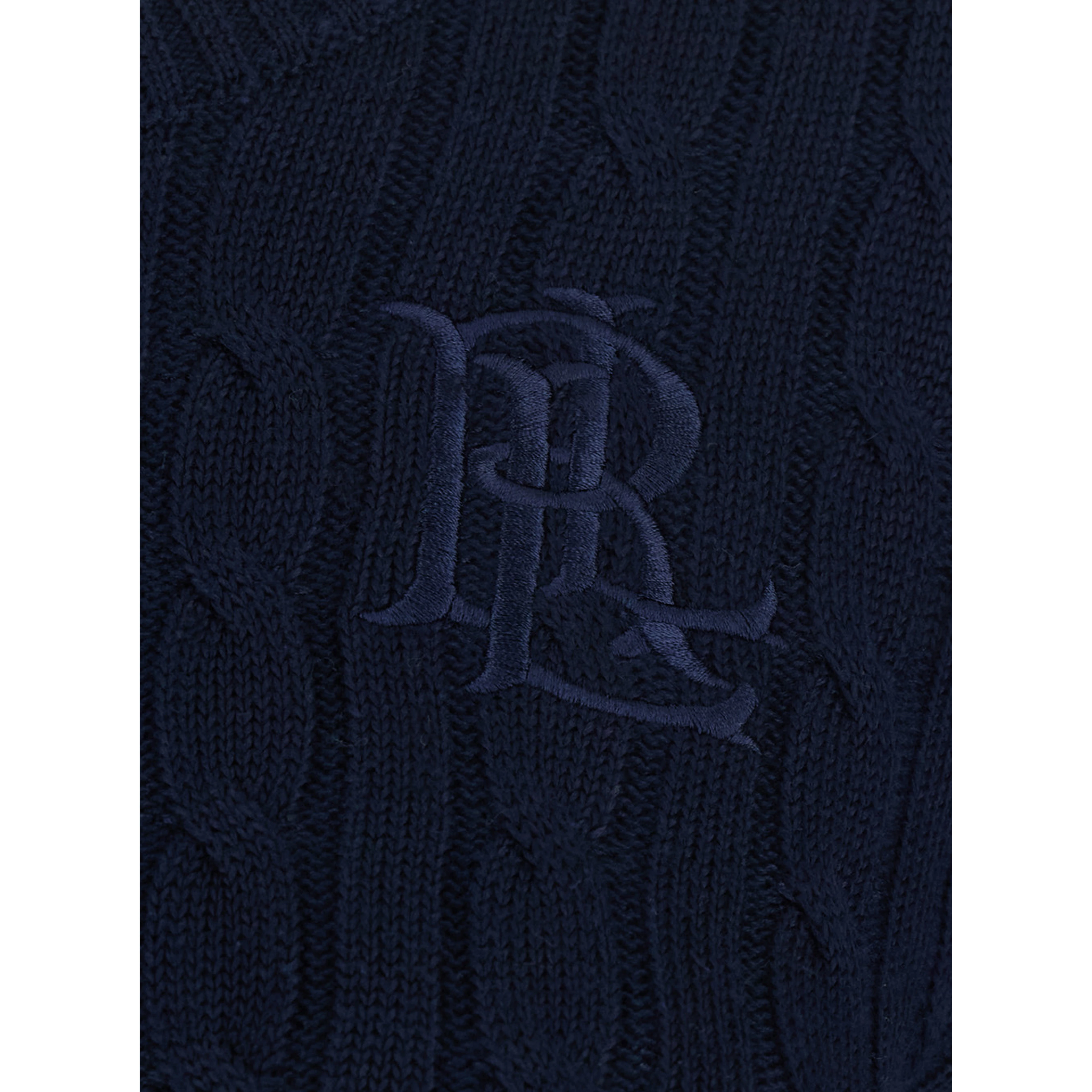 blue Crewneck sweater with cable knit and logo on the front in cotton Blend women