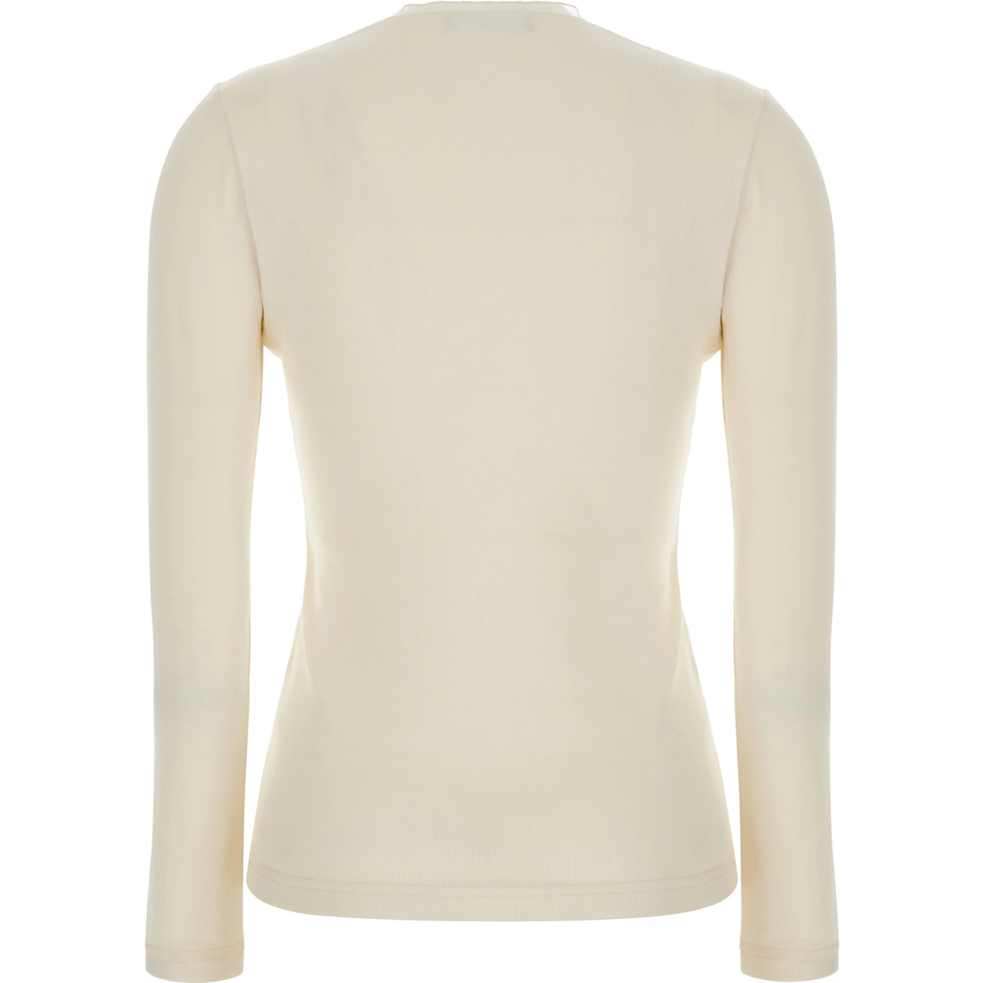 White V-Neck Sweater in Cotton for Women