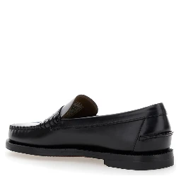 Loafers CLASSIC DAN WOMAN Black with Rounded Toe in Leather