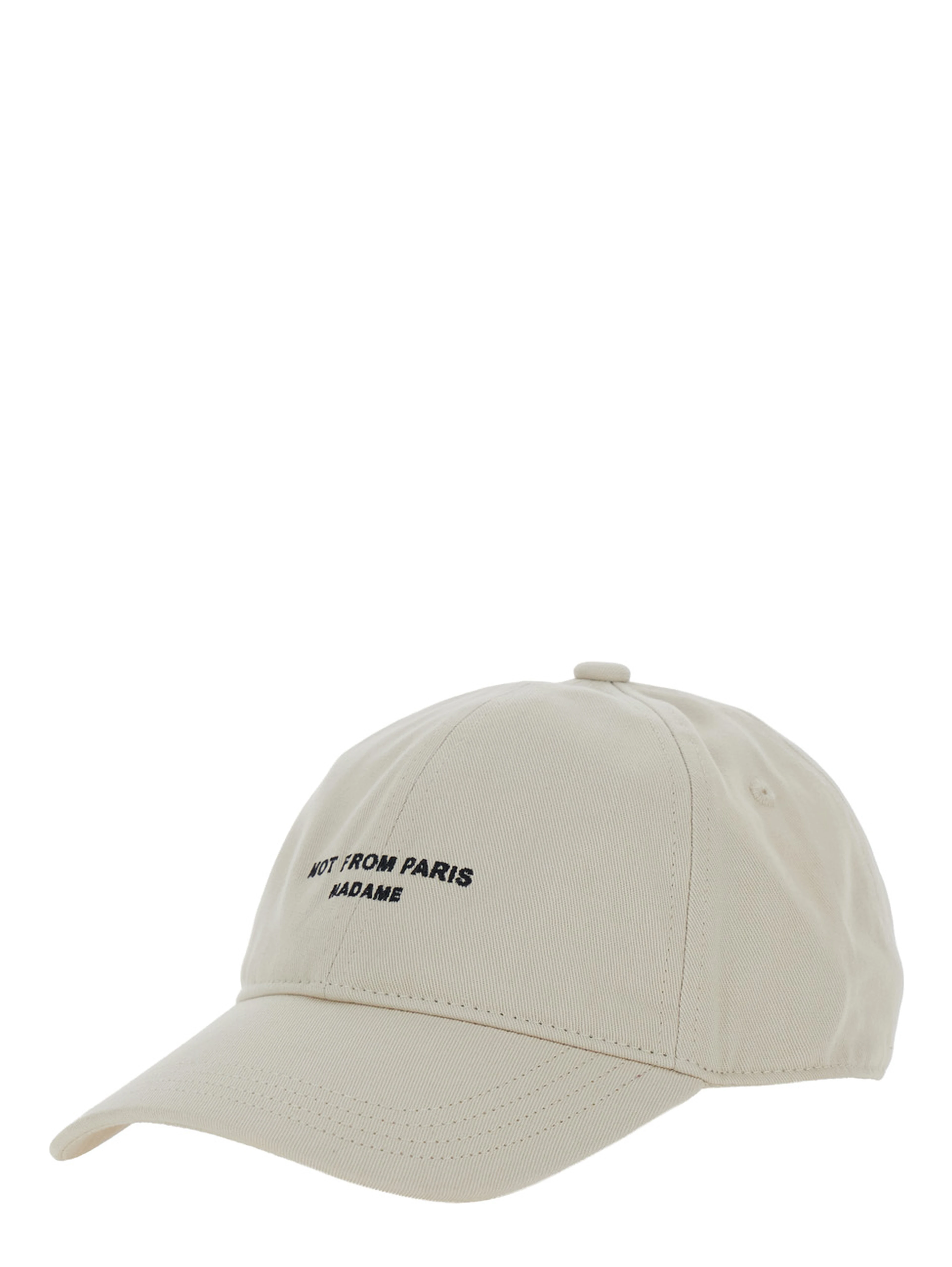Beige Baseball Cap with Slogan Print on the Front in Cotton for Men
