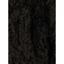 CROP FAUX FUR PEACOT with elegant details in 100% polyester in brown for women