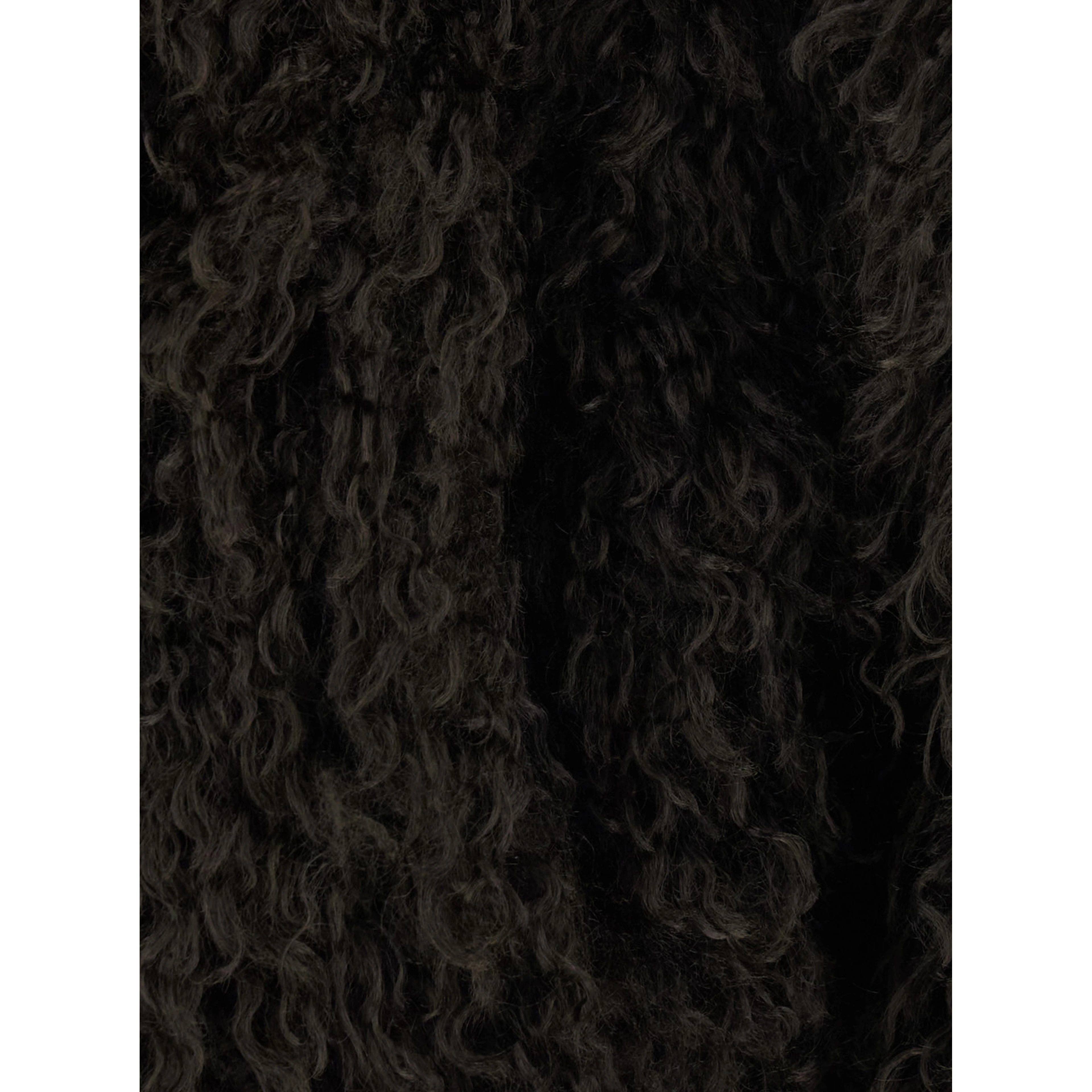 CROP FAUX FUR PEACOT with elegant details in 100% polyester in brown for women