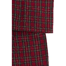 Red plaid unisex pajama with long sleeves and round neck in cotton, color red, unisex