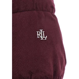 Down jacket VV POLY PFFR-INSULATED-COAT with front closure, high collar and pockets, in Tech Fabric, Bordeaux, woman