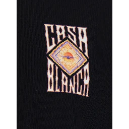 Black Crew neck T-shirt with logo detail on the front and maxi logo on the back in cotton for men