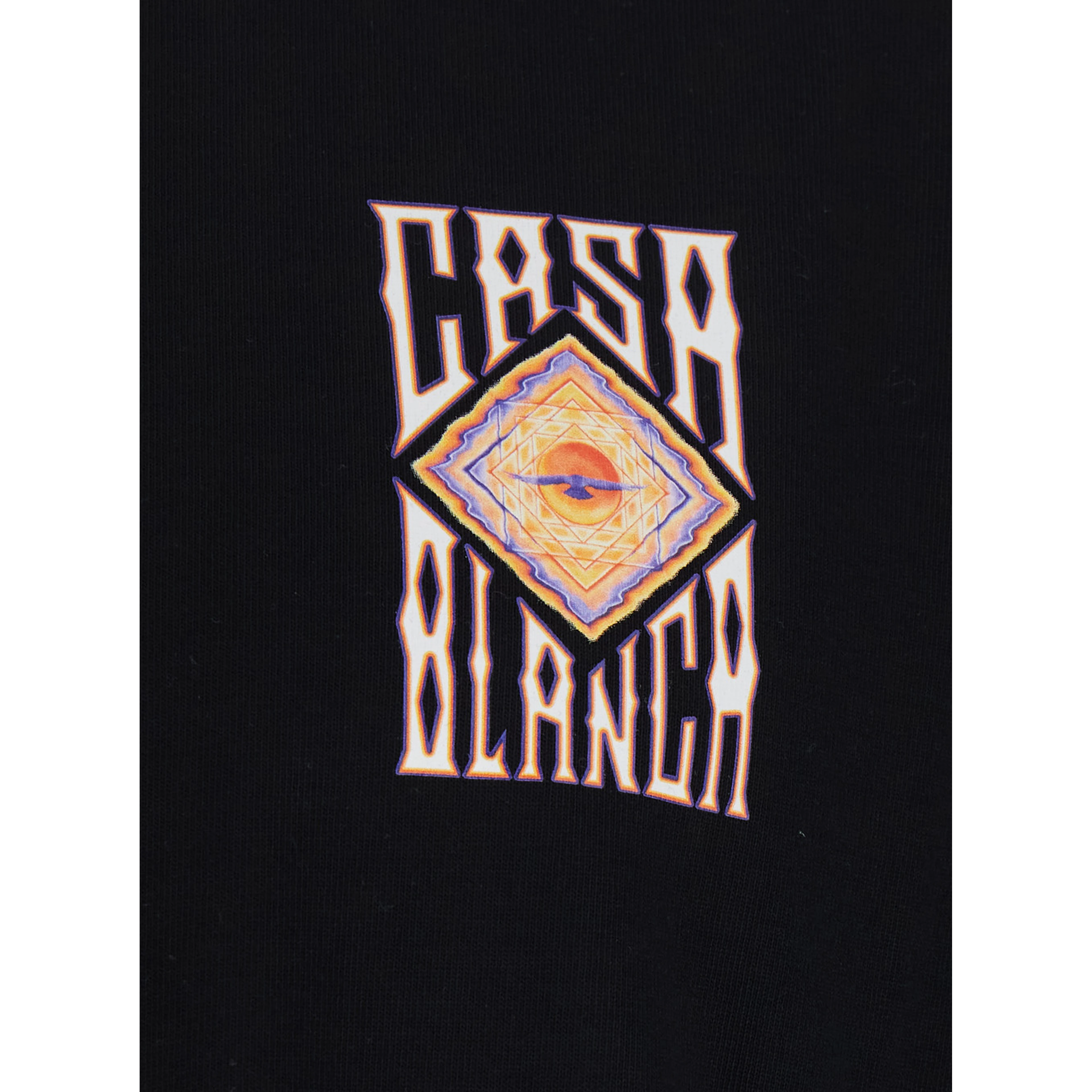 Black Crew neck T-shirt with logo detail on the front and maxi logo on the back in cotton for men