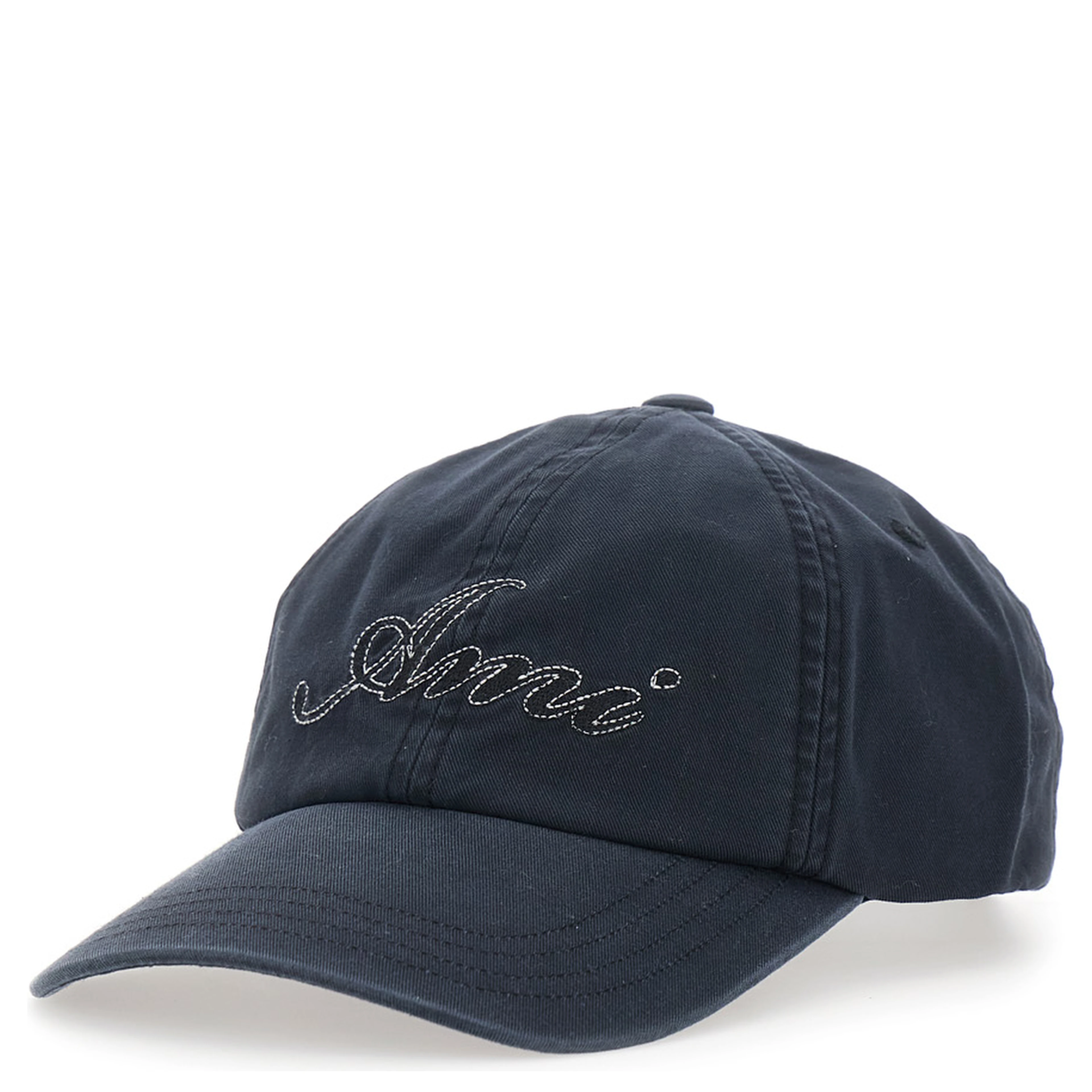 Black Baseball Cap with logo embroidery on the front in cotton for men