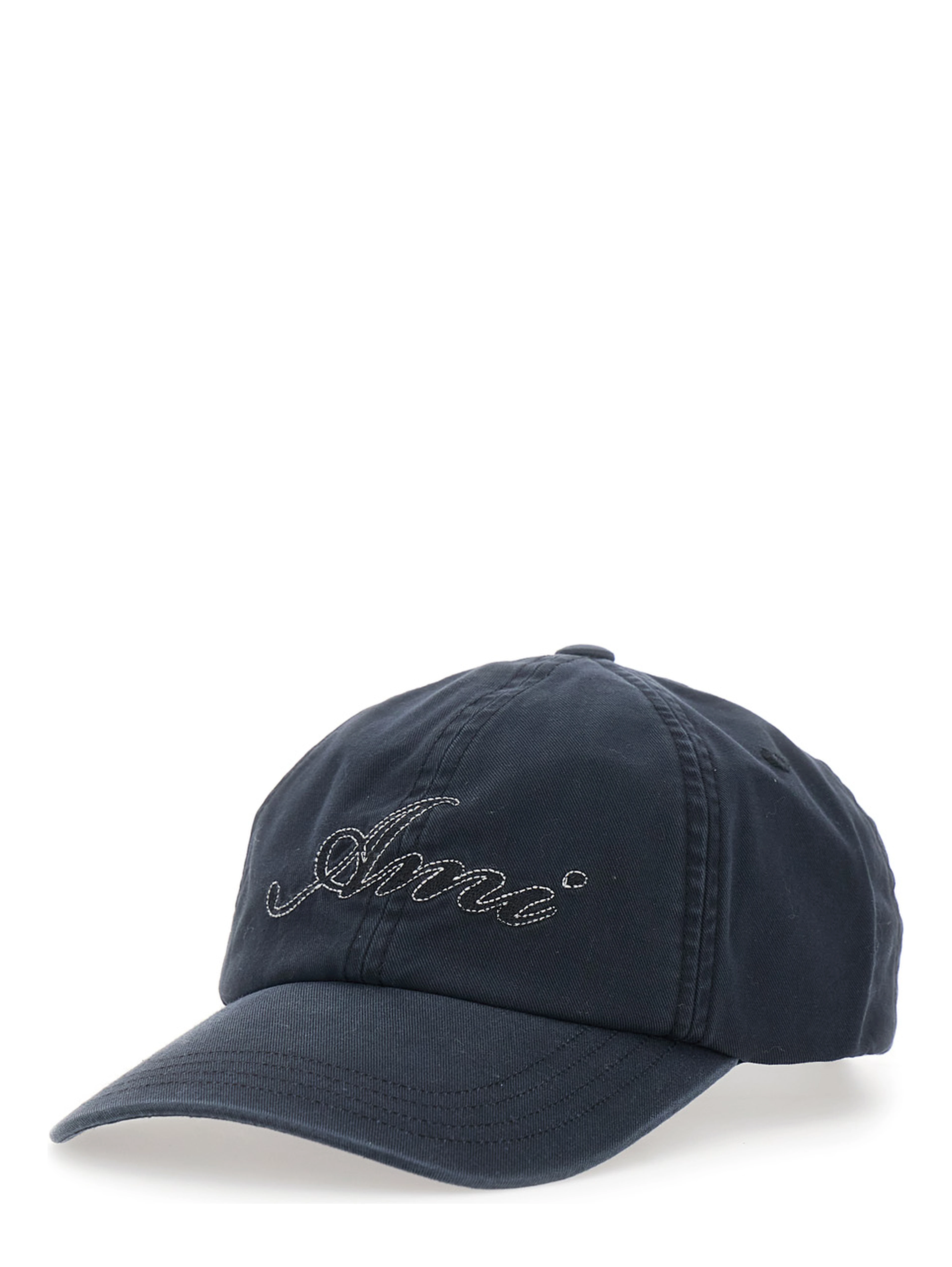 Black Baseball Cap with logo embroidery on the front in cotton for men