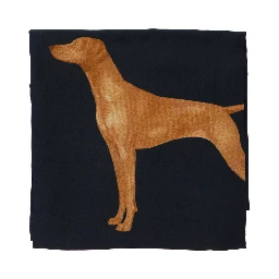Blue Square Scarf with Blue Dog Print in Silk for Women