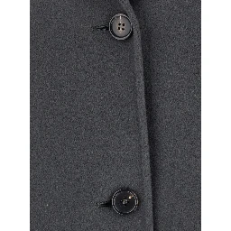 Elfi Grey Single-breasted Jacket with Notched Revers in  Wool for Women