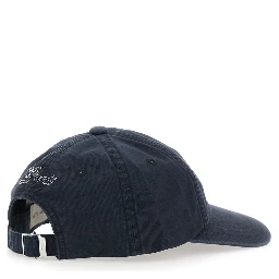 Black Baseball Cap with logo embroidery on the front in cotton for men