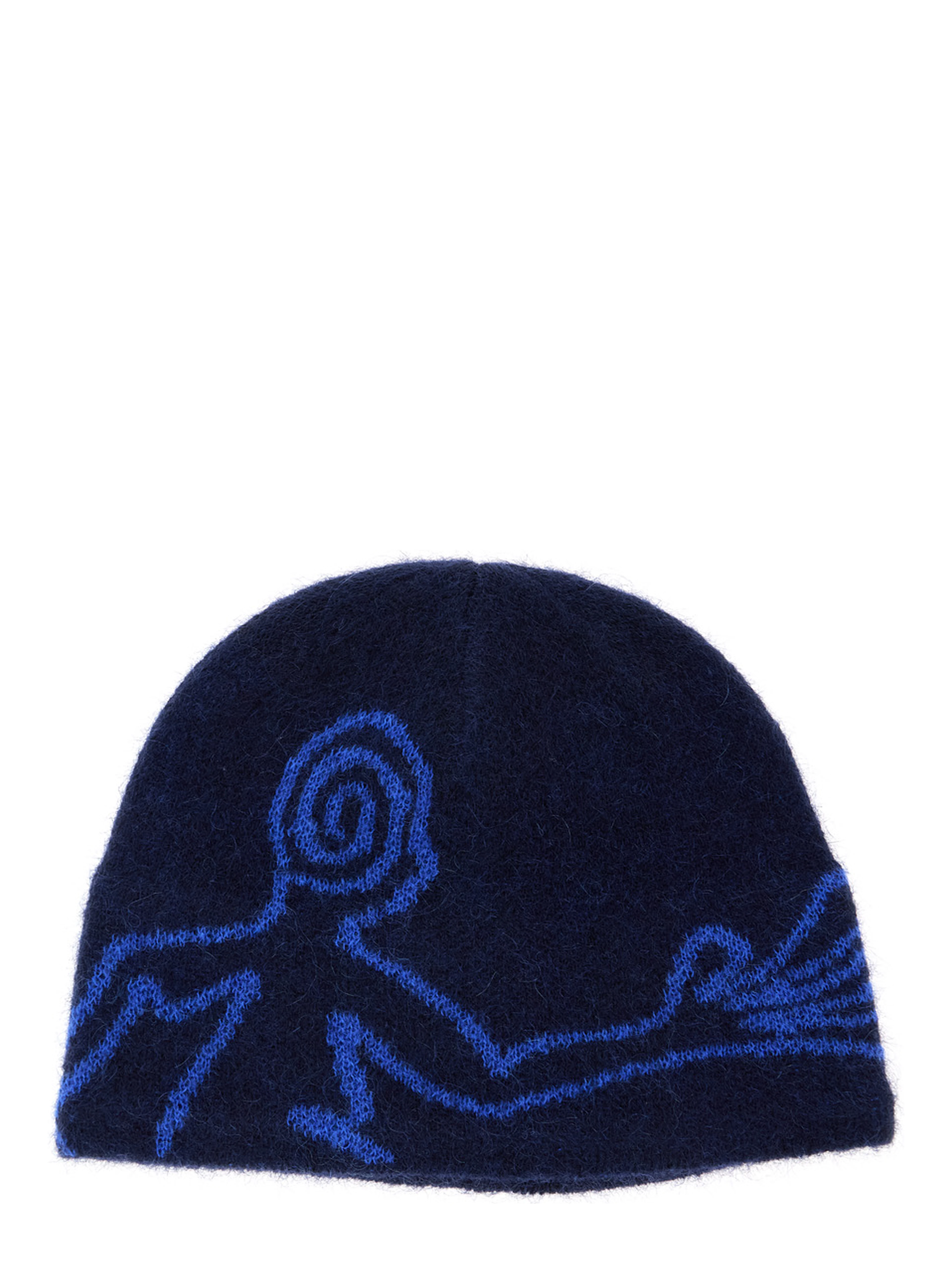 Hat with logo and patch in Tech Fabric Blue Unisex