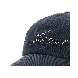 Black Baseball Cap with logo embroidery on the front in cotton for men