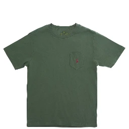 Green Short Sleeve T-shirt with Round Neck in Cotton Boy
