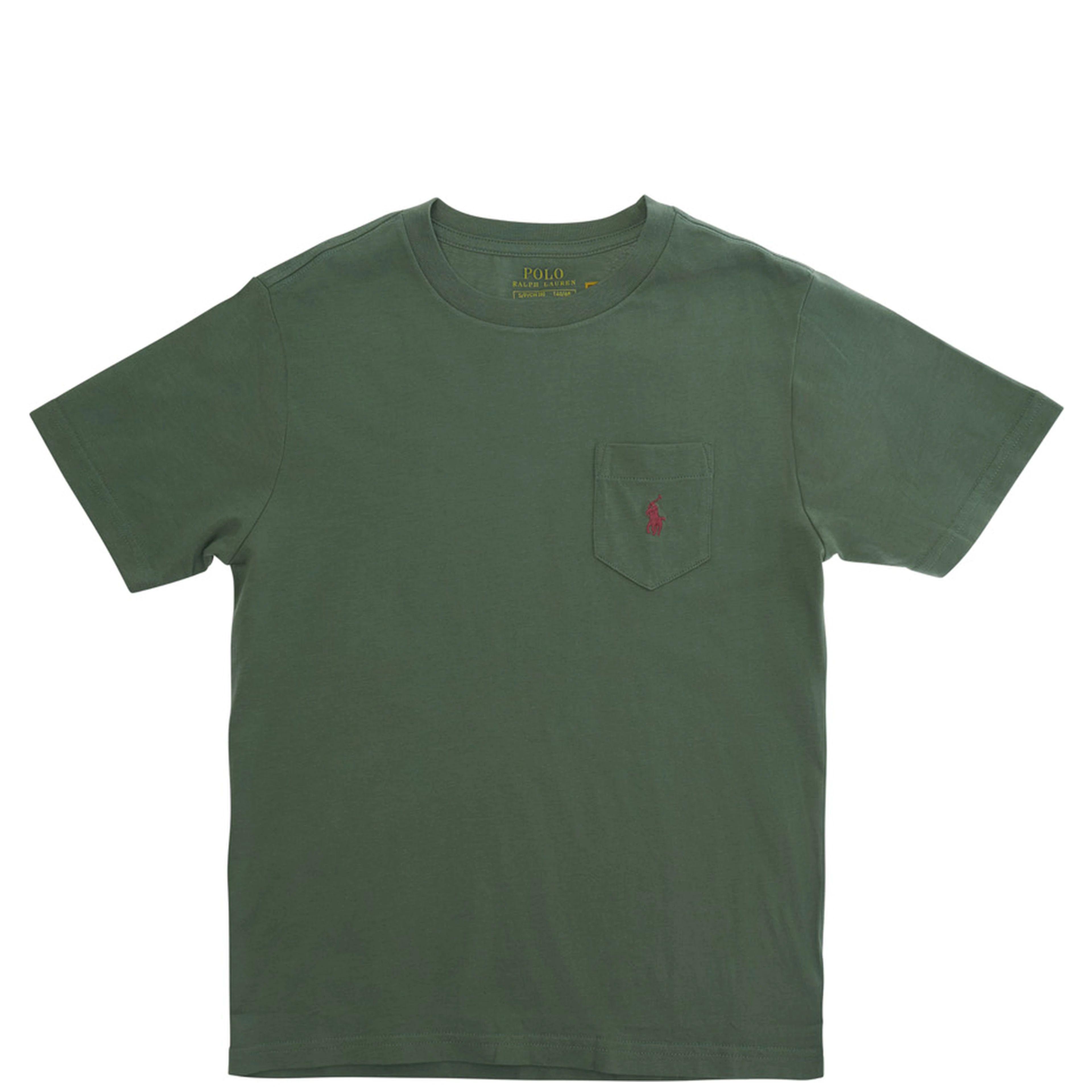 Green Short Sleeve T-shirt with Round Neck in Cotton Boy