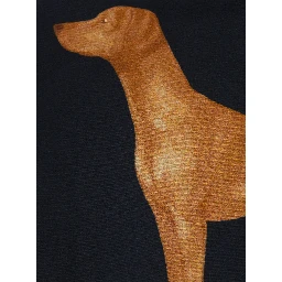 Blue Square Scarf with Blue Dog Print in Silk for Women
