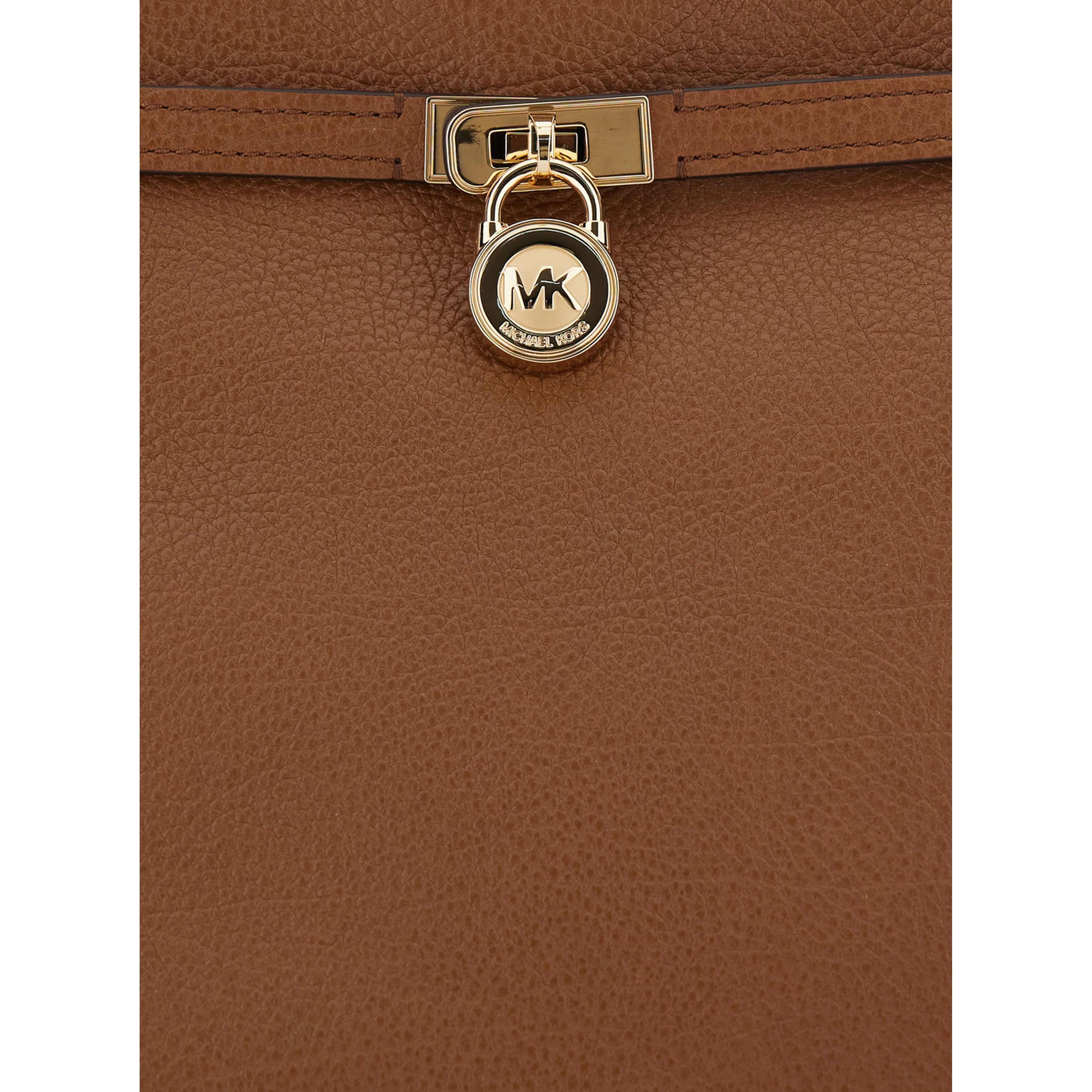 HAMILTON MODERNE LG EAST WEST FOLD TOTE Bag with metal details and prominent logo, in leather, brown, women