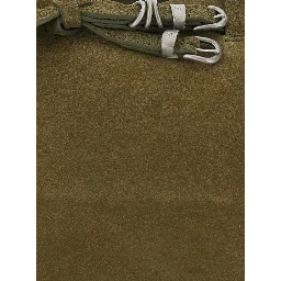 Grandma Used Large green Shoulder bag with adjustable strap on the front in suede for women