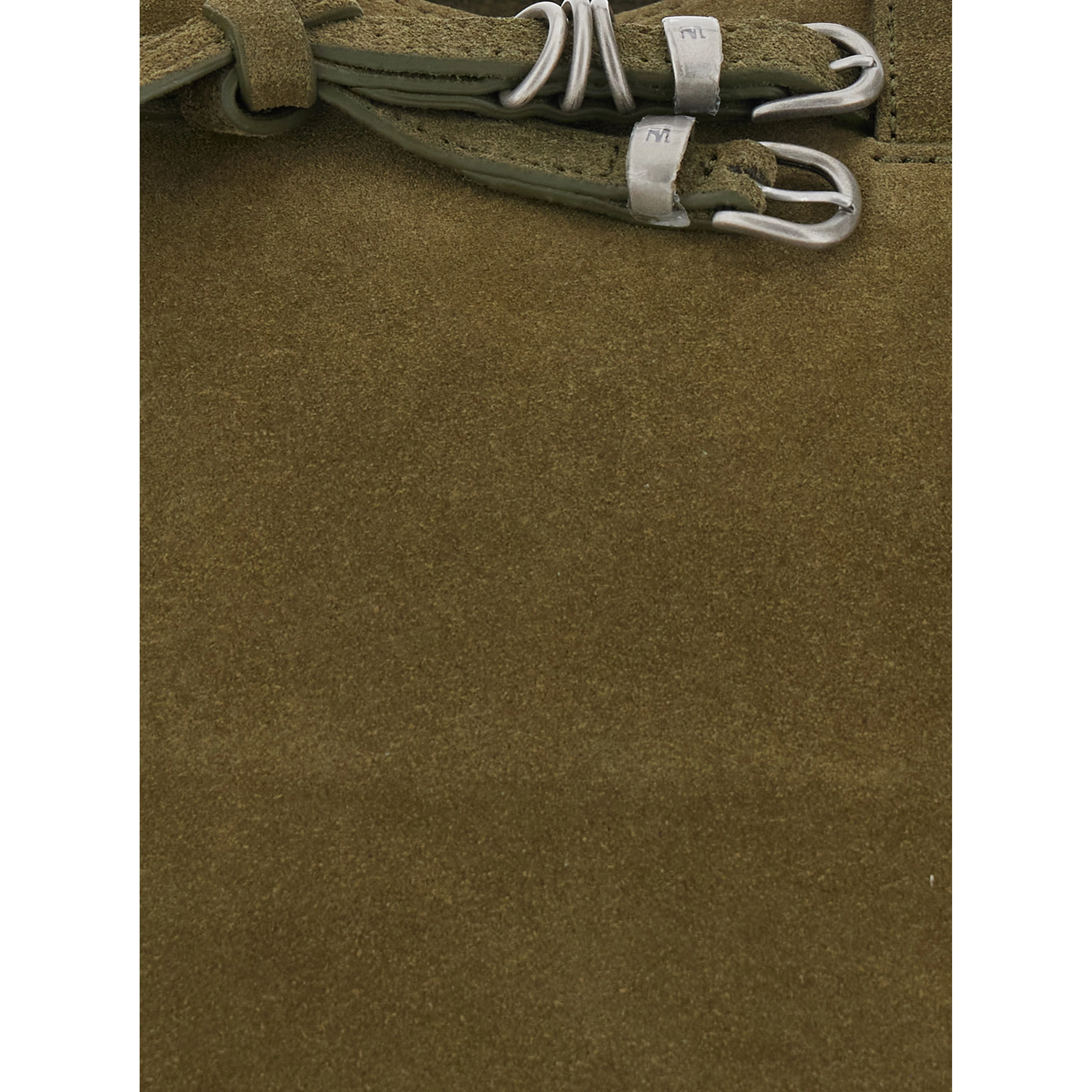 Grandma Used Large green Shoulder bag with adjustable strap on the front in suede for women