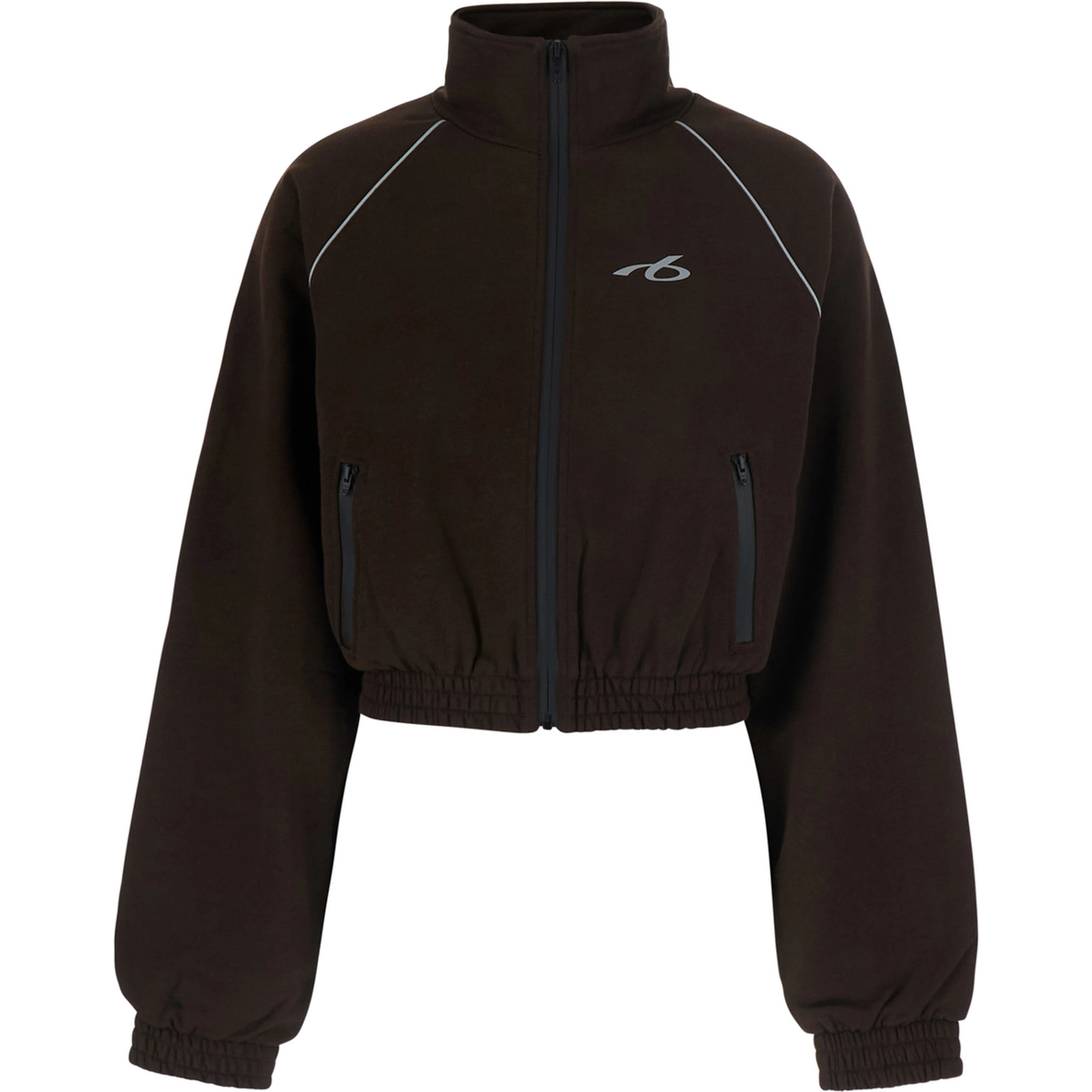Brown Cropped Sweatshirt with Logo Detail on the Front in Cotton for Women