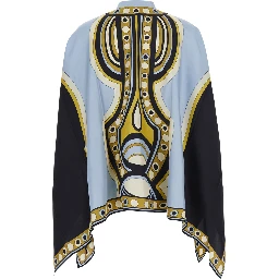 Multicolor Shirt with Mandarin collar and Sanctuary motif all-over in silk for women