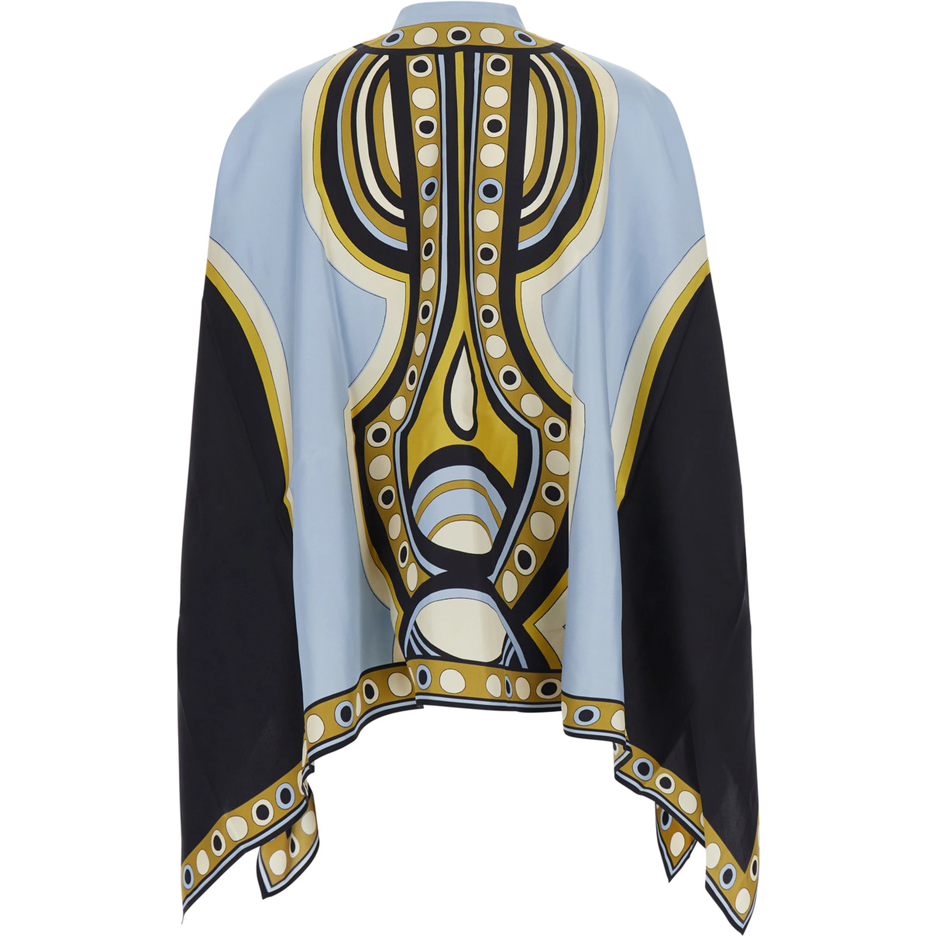 Multicolor Shirt with Mandarin collar and Sanctuary motif all-over in silk for women