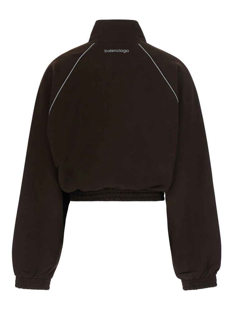 Brown Cropped Sweatshirt with Logo Detail on the Front in Cotton for Women alternative