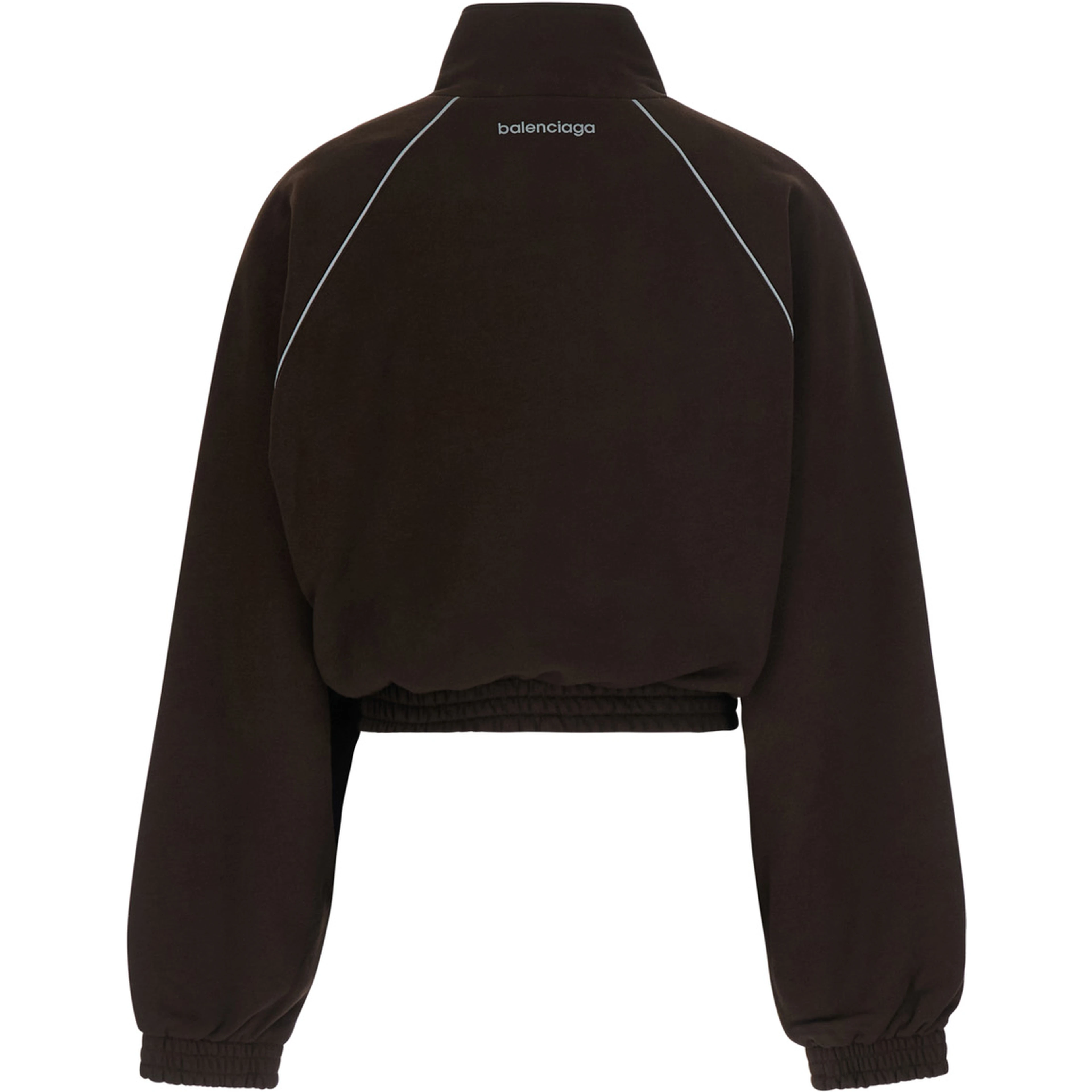 Brown Cropped Sweatshirt with Logo Detail on the Front in Cotton for Women