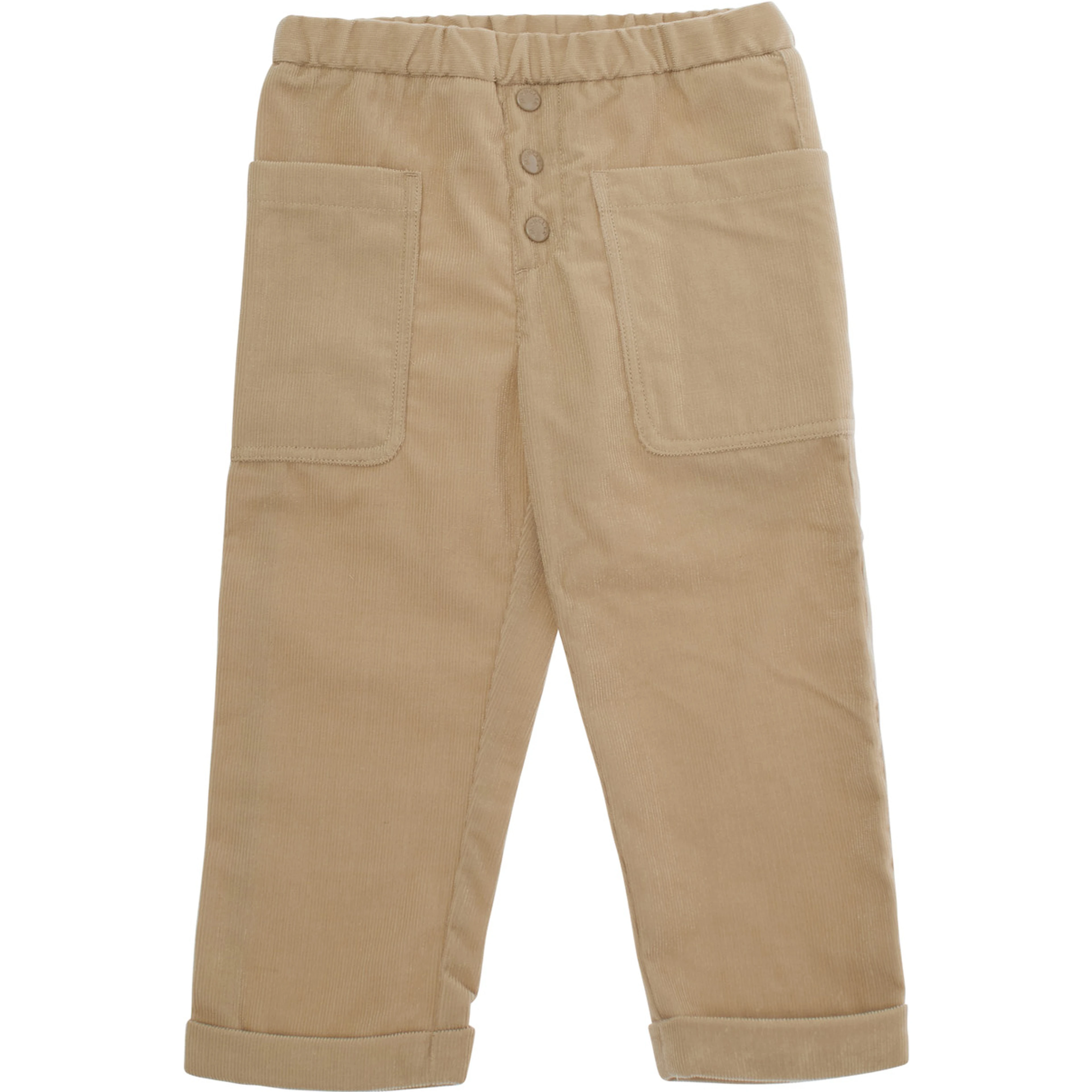 Beige Pants with logo patch on the back in Tech Fabric for Boy