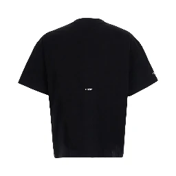 Black T-shirt with logo on the front, on bacl and on the sleeve in cotton men