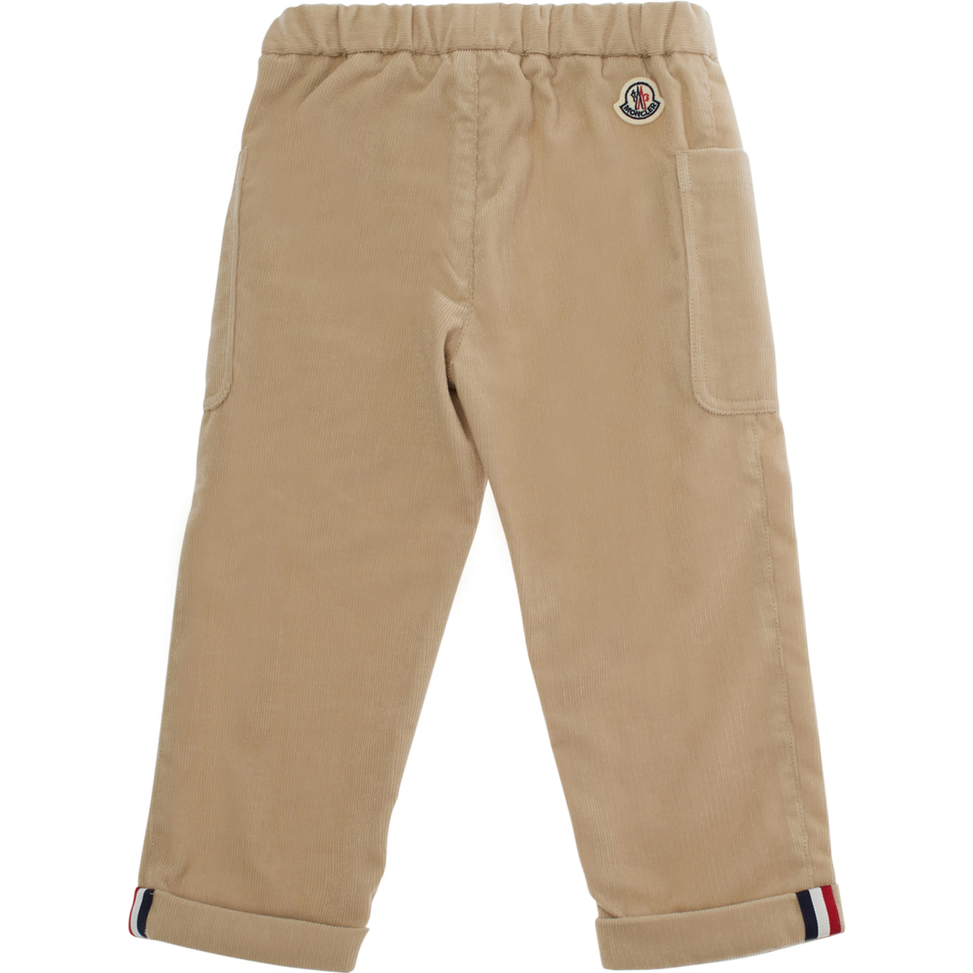 Beige Pants with logo patch on the back in Tech Fabric for Boy
