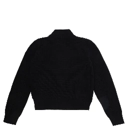 Black Tech Fabric Zip Cardigan for Boy