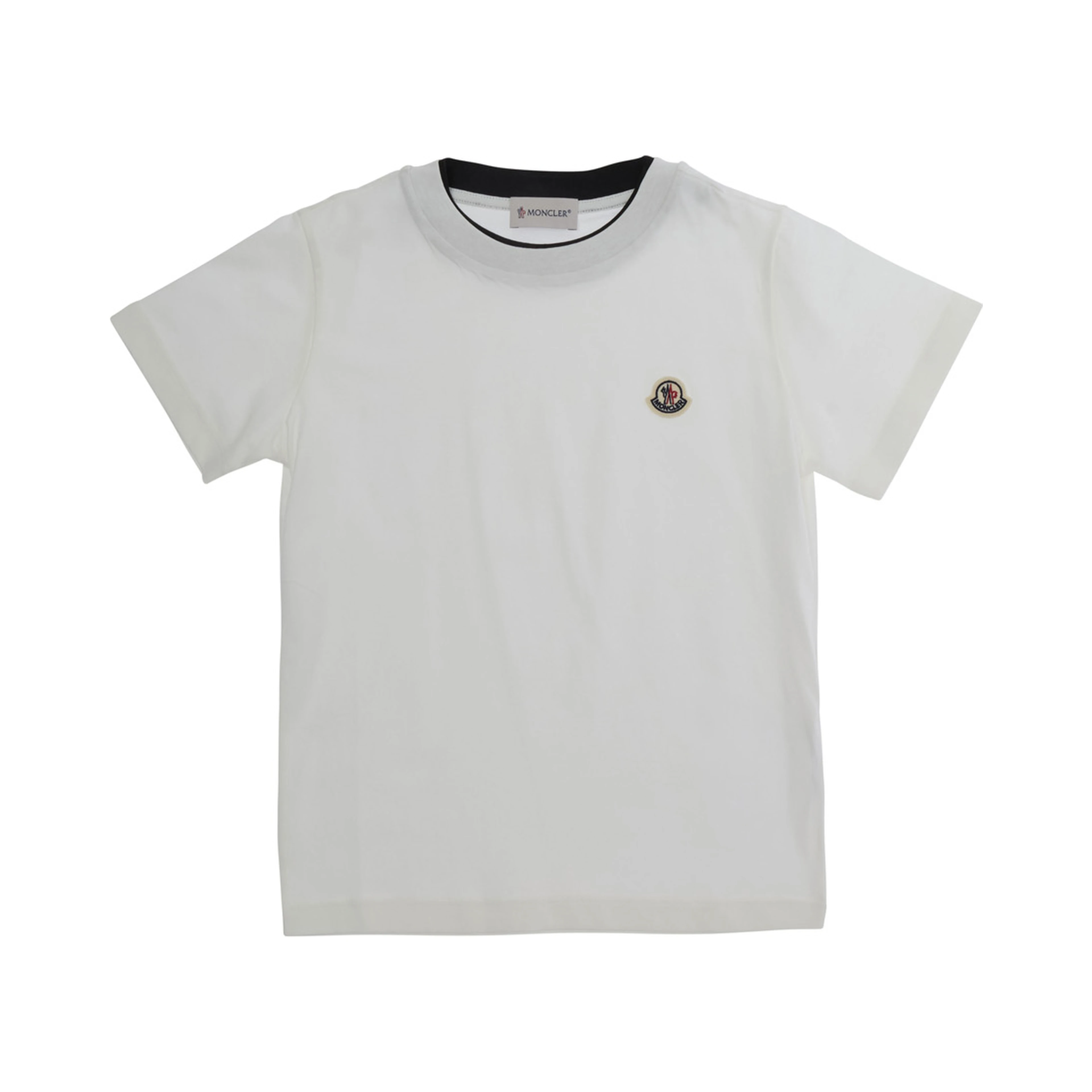 white T-shirt with logo and patch in cotton Boy