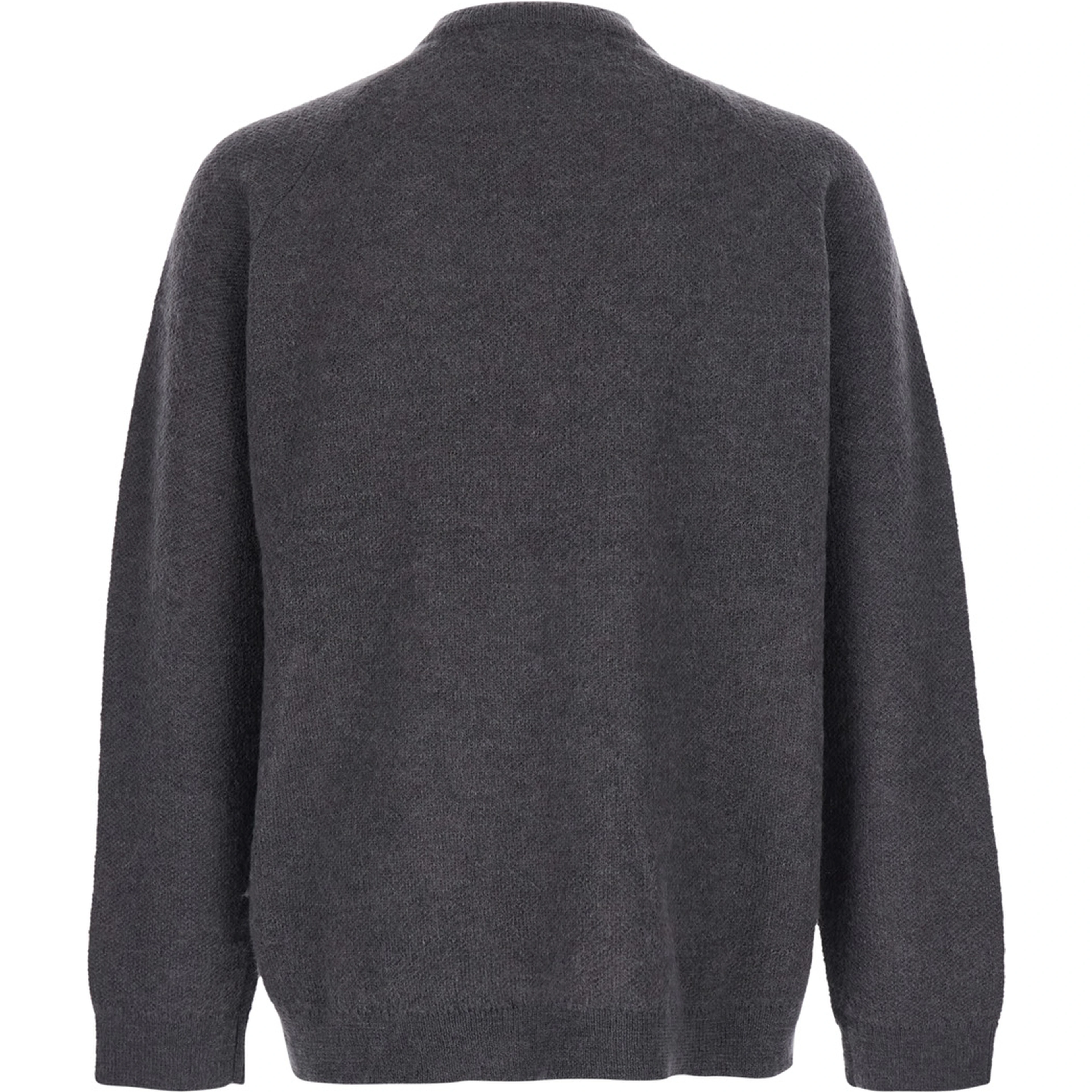 MIXED KNIT TOP with round neckline and long sleeves in Tech Fabric brown unisex