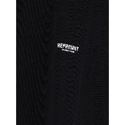 Black T-shirt with logo on the front, on bacl and on the sleeve in cotton men