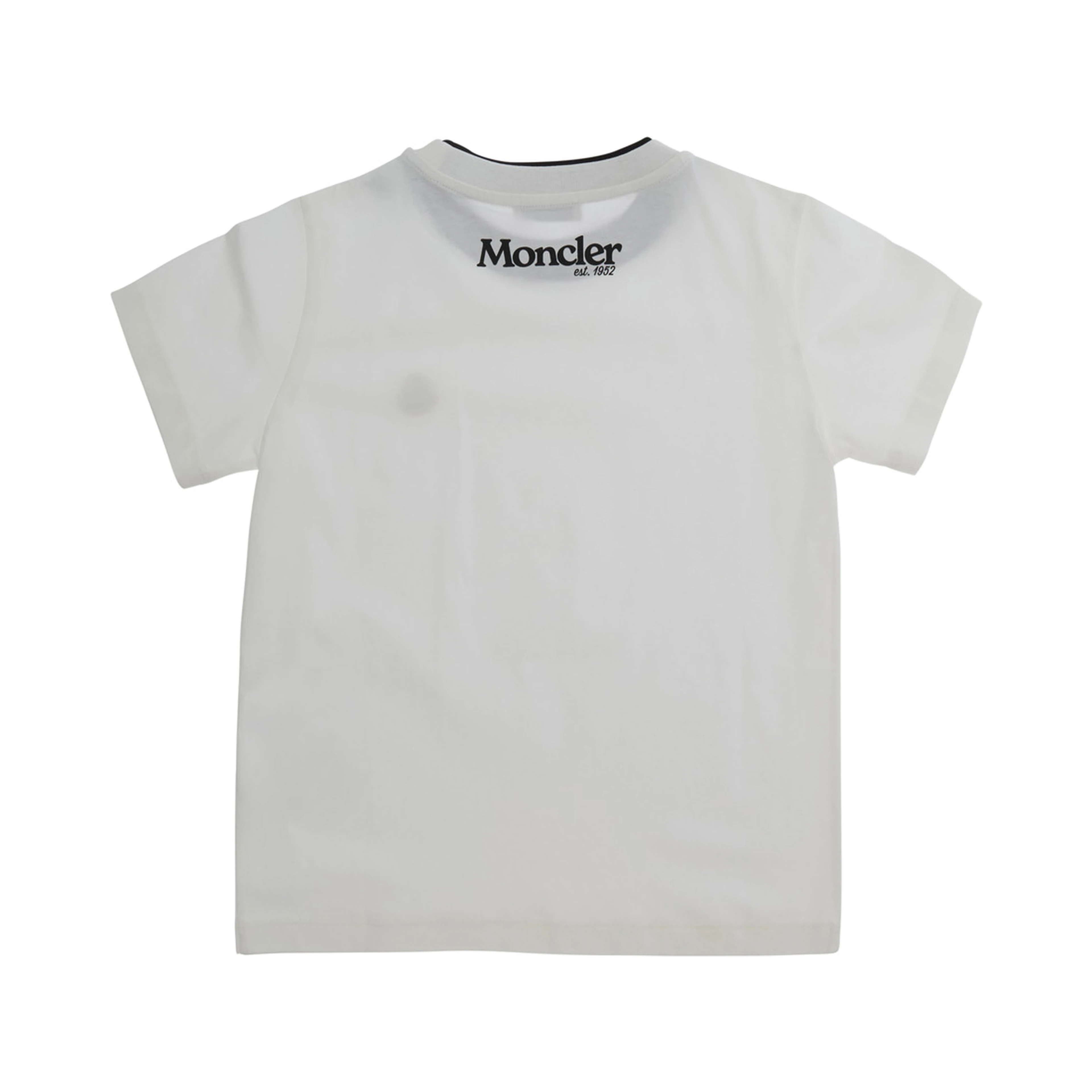 white T-shirt with logo and patch in cotton Boy