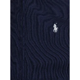 Blue Hooded Sweatshirt with Pony Embroidery on the Front in Cotton Boy