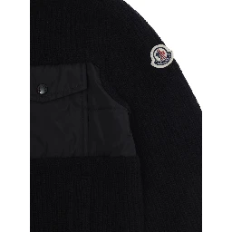 Black Tech Fabric Zip Cardigan for Boy