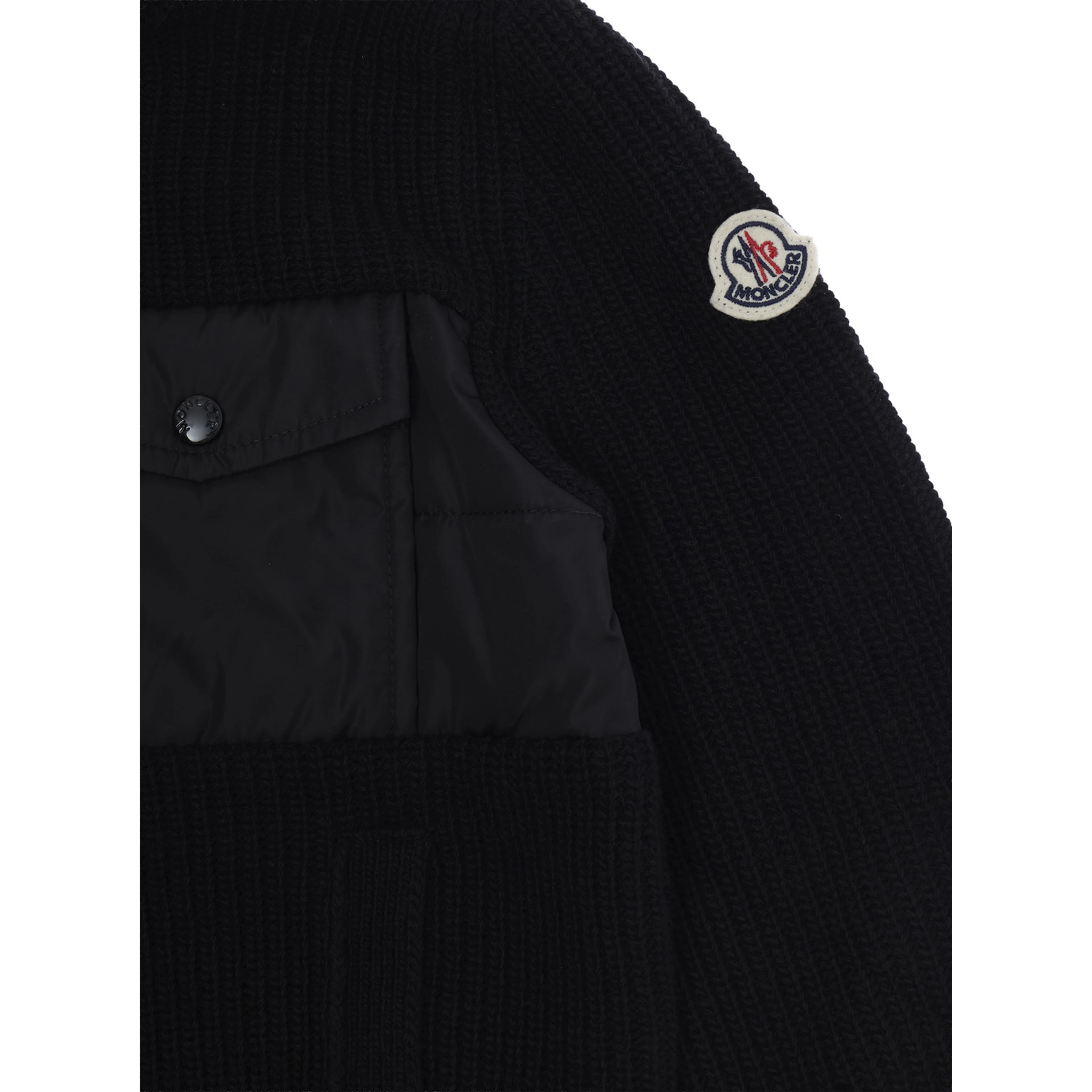 Black Tech Fabric Zip Cardigan for Boy