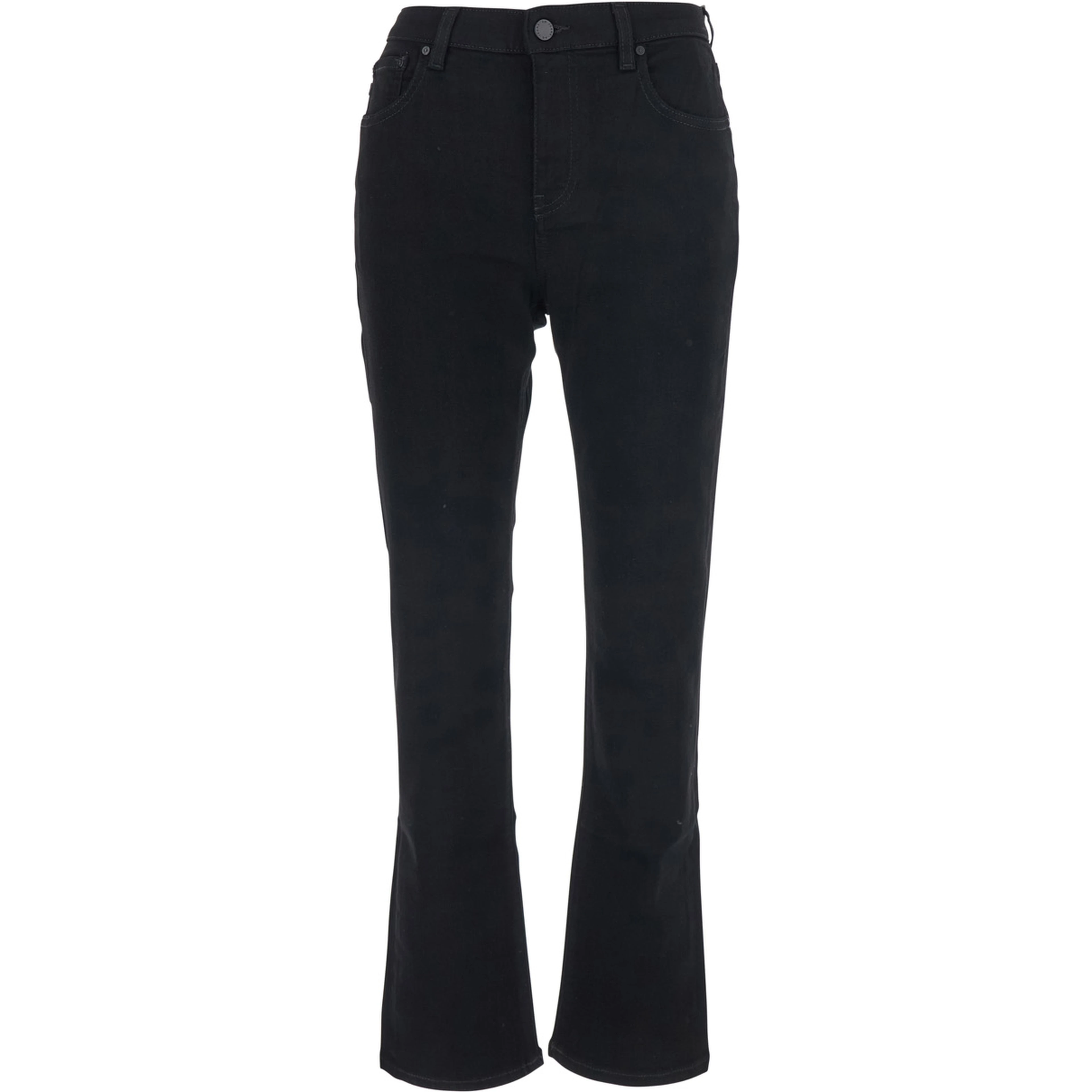 Mary Black Jeans with flared leg and logo patch on the back in denim for women