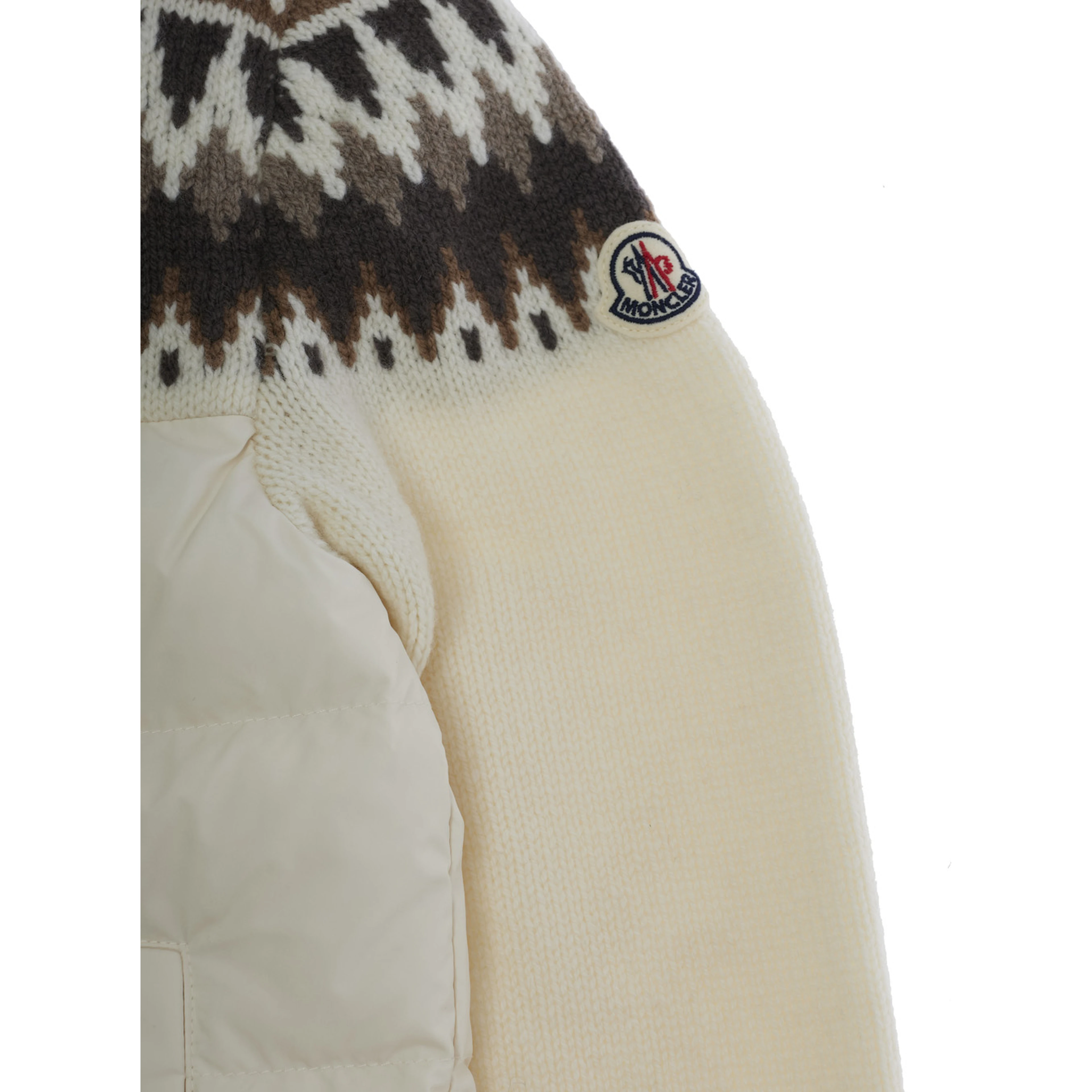 Cardigan with zip and logo patch in white for Girl
