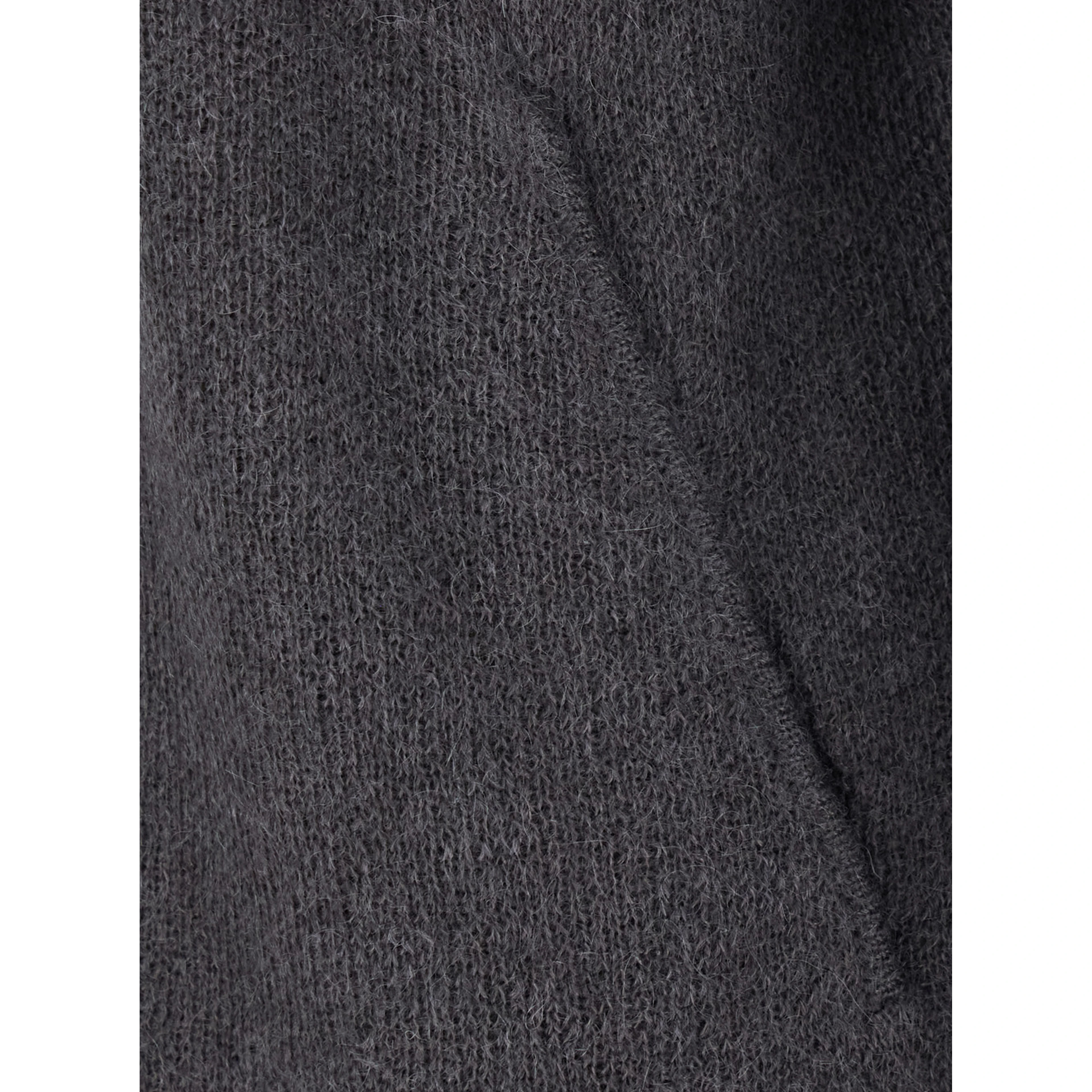 MIXED KNIT TOP with round neckline and long sleeves in Tech Fabric brown unisex