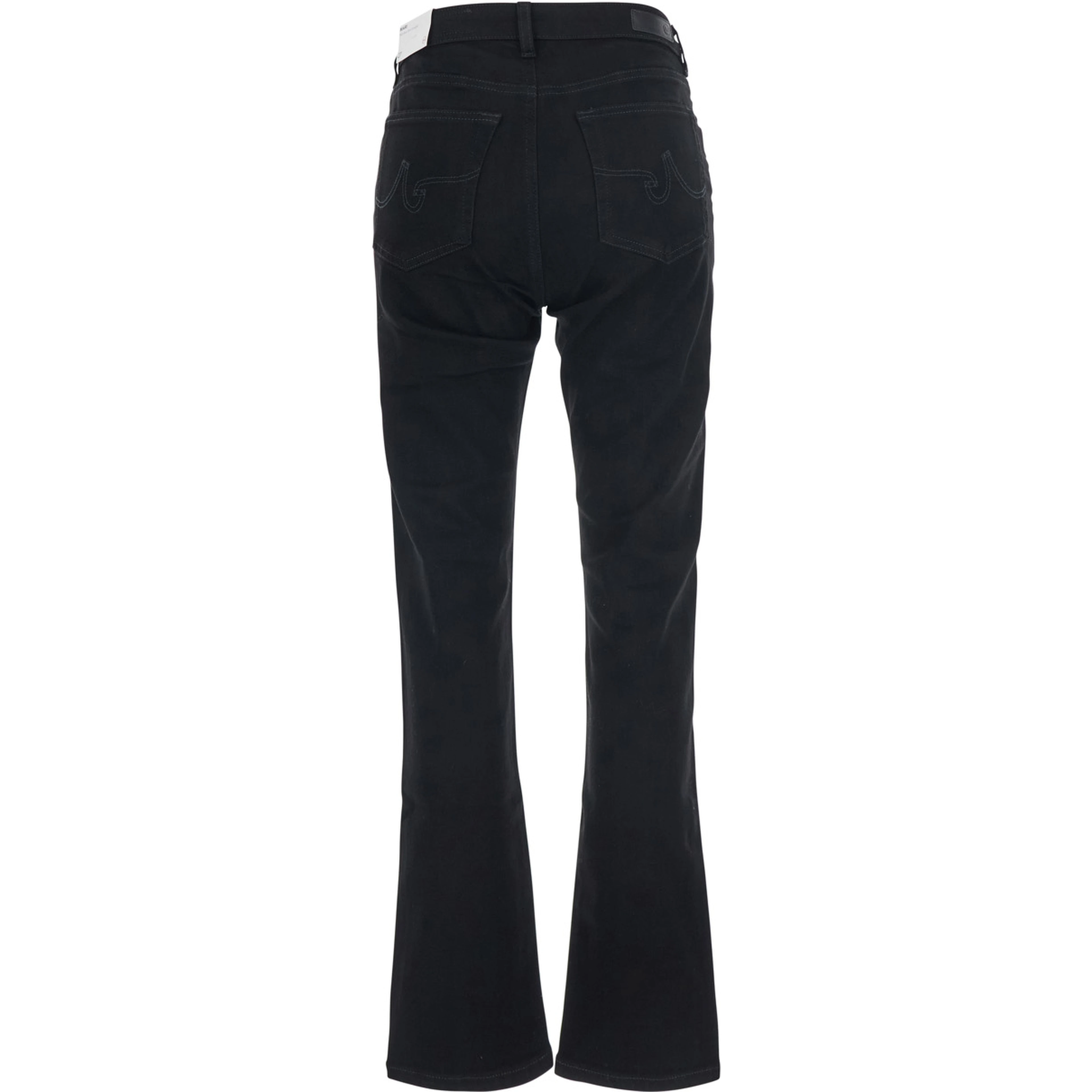 Mary Black Jeans with flared leg and logo patch on the back in denim for women